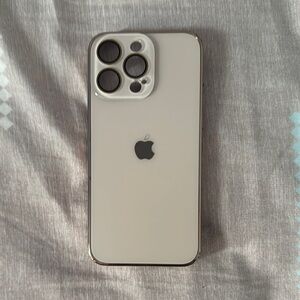 Apple Logo iPhone 15 Pro Max Cream Phone Extra Protector Case